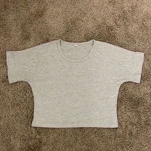 Gray short sleeved crop top, size S.
